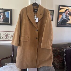 NWT Madewell Hayden Insuluxe Coat, wool/cashmere blend, camel brown color